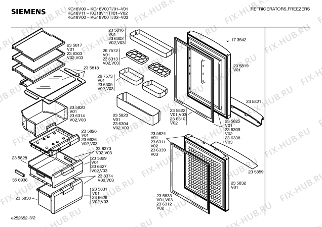 Взрыв-схема холодильника Siemens KG18V11TI - Схема узла 02