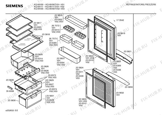 Схема №1 KG18V00TI с изображением Поднос для холодильника Siemens 00267572