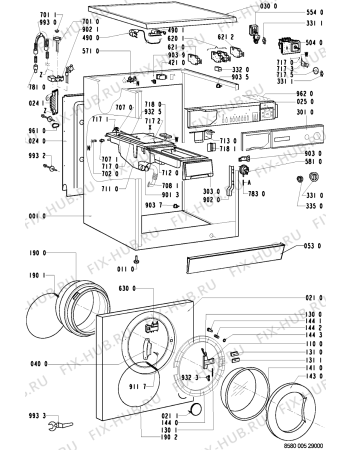 Схема №1 FL 1200 с изображением Обшивка для стиралки Whirlpool 481245210583