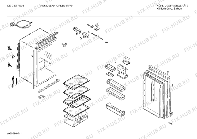 Схема №2 KIRDDN3FF RG6200E70 с изображением Обшивка Bosch 00299303