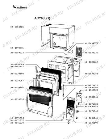 Взрыв-схема микроволновой печи Moulinex ACY6JL(1) - Схема узла CP002046.0P2