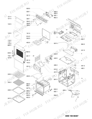Схема №1 SI6864SHIX (F096794) с изображением Наставление для плиты (духовки) Indesit C00514205