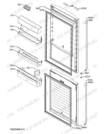 Взрыв-схема холодильника Aeg Electrolux S83820CTX2 - Схема узла Door 003