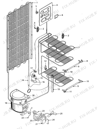 Взрыв-схема холодильника Quelle QD9 - Схема узла Cooling system 017