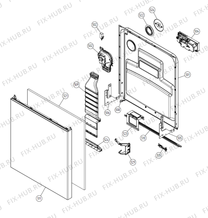 Взрыв-схема посудомоечной машины Gorenje D910 SF   -White Bi (177026, DW20.1) - Схема узла 05