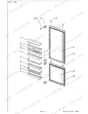 Взрыв-схема холодильника Electrolux IK307.3RWS - Схема узла Refrigerator door