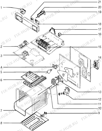 Взрыв-схема плиты (духовки) Indesit FE86 (F011309) - Схема узла