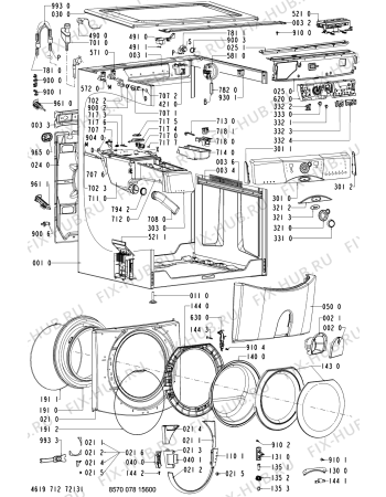Схема №1 AWM8900 (F092357) с изображением Инструкция по обслуживанию для стиралки Indesit C00362030