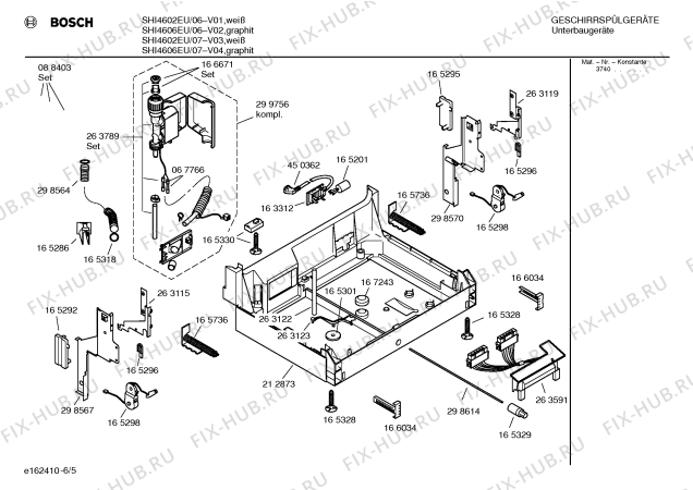 Взрыв-схема посудомоечной машины Bosch SHI4606EU Silence comfort - Схема узла 05