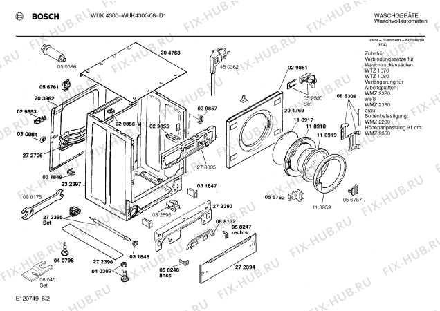 Схема №2 WUK4300 с изображением Вкладыш в панель для стиральной машины Bosch 00088505