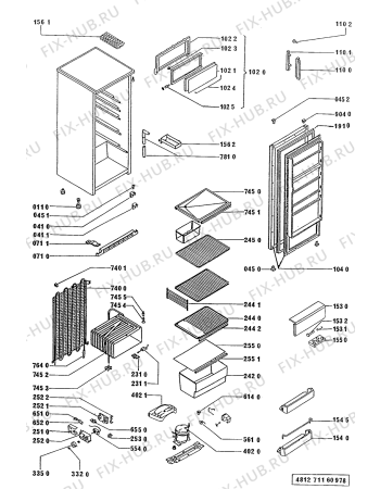 Схема №1 ARL 110/G/R с изображением Втулка двери для холодильной камеры Whirlpool 481953268714