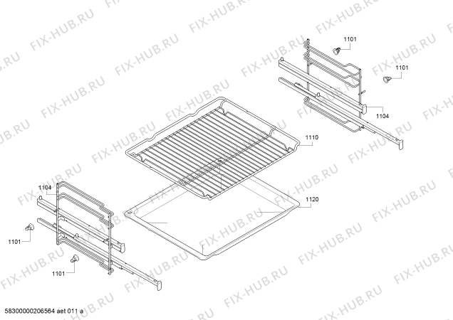 Схема №5 HBA554BS0 с изображением Панель управления для плиты (духовки) Bosch 11020842