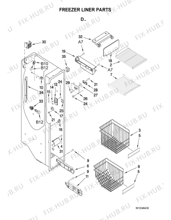 Схема №4 GS6NHAXVQ с изображением Уплотнение для холодильной камеры Whirlpool 482000007224