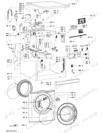 Схема №1 WA UNIQ 814 ST с изображением Блок управления для стиральной машины Whirlpool 480111104537