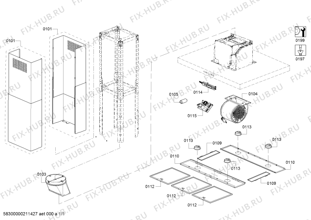 Схема №1 HIB82651UC Bosch     Wort/Bildmarke с изображением Кабель для электровытяжки Bosch 12024433