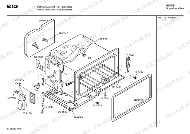 Взрыв-схема плиты (духовки) Bosch HBN9352AU - Схема узла 06
