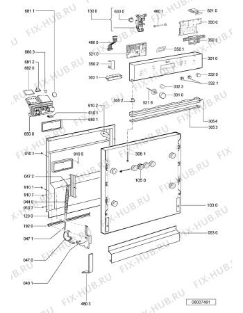 Схема №2 ADG 673 WH BK с изображением Панель для электропосудомоечной машины Whirlpool 480140100597