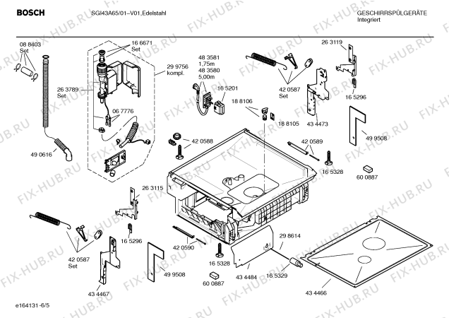 Схема №3 SGI43A65 с изображением Инструкция по установке/монтажу для посудомоечной машины Bosch 00586514