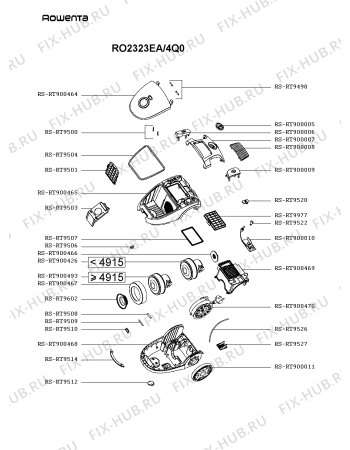 Схема №1 RO2323EA/4Q0 с изображением Крышка для мини-пылесоса Rowenta RS-RT900464