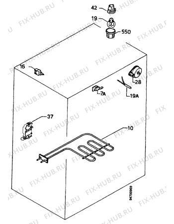 Взрыв-схема плиты (духовки) Zanussi ZC906G - Схема узла Electrical equipment