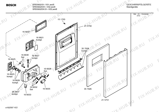 Взрыв-схема посудомоечной машины Bosch SRS5602DK - Схема узла 02