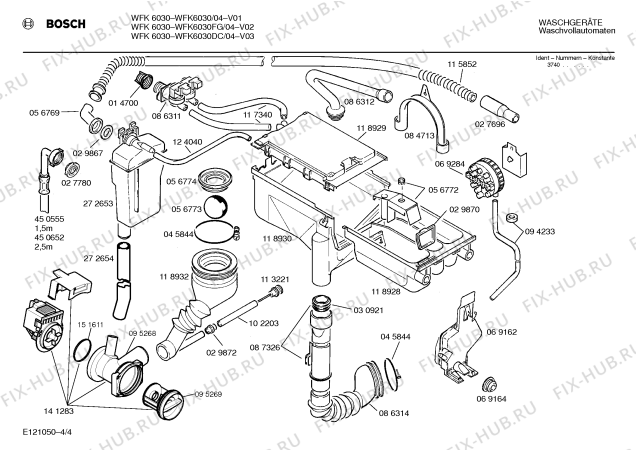 Схема №3 WFK5030FG WFK5030 с изображением Инструкция по эксплуатации для стиральной машины Bosch 00516591