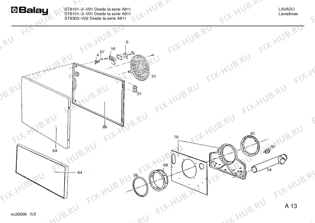 Схема №3 ST8101-3/1 с изображением Электрозамок для сушилки Bosch 00039686