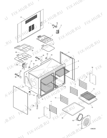 Схема №1 CPDO902XNLHA (F050087) с изображением Наставление для духового шкафа Indesit C00262714