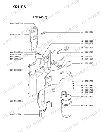 Схема №4 FNF247(0) с изображением Часть корпуса для электрокофемашины Krups MS-0908720