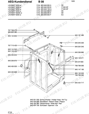 Взрыв-схема стиральной машины Aeg LAV90200-W - Схема узла Housing 001