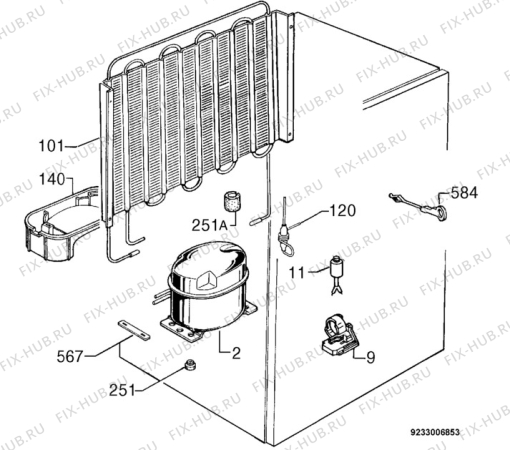 Взрыв-схема холодильника Zanussi Electrolux ZR66/4SI - Схема узла Cooling system 017