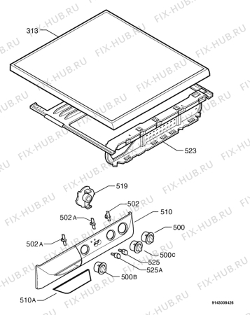 Взрыв-схема стиральной машины Zanussi WD802 - Схема узла Command panel 037