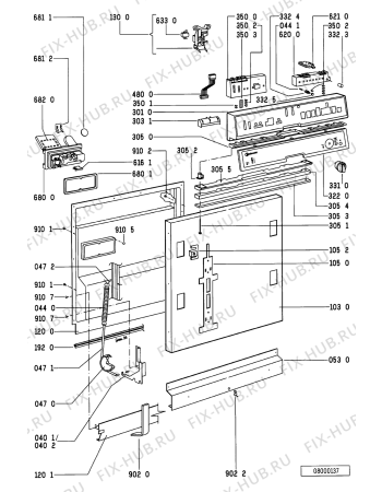 Схема №1 GSI 4753/1 BR с изображением Микромодуль для посудомойки Whirlpool 481221838007