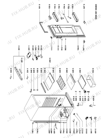 Схема №1 ARC 1763 с изображением Вложение для холодильника Whirlpool 481246049746