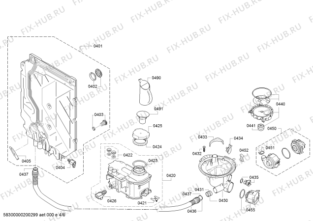 Взрыв-схема посудомоечной машины Siemens SN436S04KS iQ300 - Схема узла 04