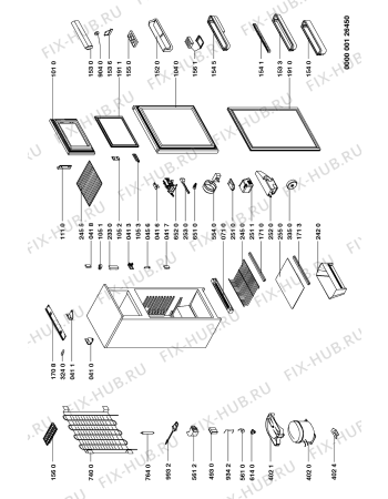 Схема №1 KVIC 2452/2 с изображением Запчасть для холодильника Whirlpool 481931039404