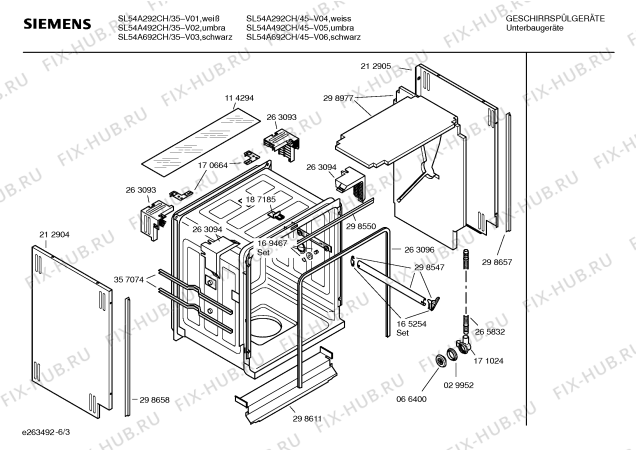 Взрыв-схема посудомоечной машины Siemens SL54A292CH - Схема узла 03
