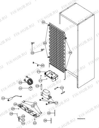 Взрыв-схема холодильника Zanussi ZRB434WO - Схема узла Cooling system 017