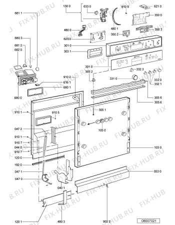 Схема №2 GSIP 60 POWER IN с изображением Панель для посудомоечной машины Whirlpool 480140100116