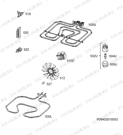 Взрыв-схема плиты (духовки) Electrolux EKC60310JW - Схема узла Electrical equipment