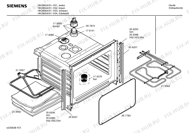 Схема №3 HK28064 с изображением Инструкция по эксплуатации для духового шкафа Siemens 00527719