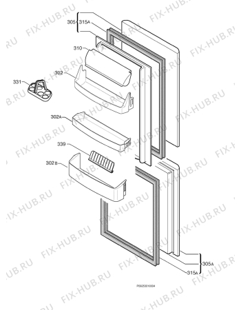 Взрыв-схема холодильника Electrolux ERB7821 - Схема узла Door 003