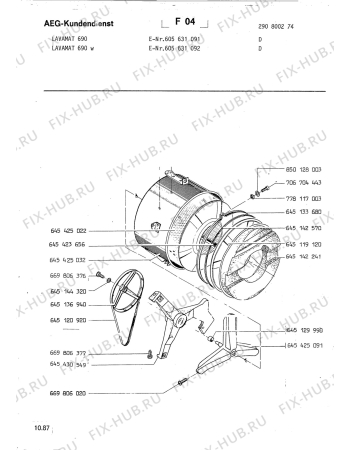 Взрыв-схема стиральной машины Aeg LAV690 W - Схема узла Section2