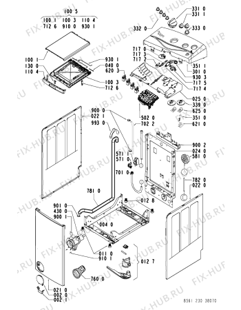 Схема №1 AWT 2307 с изображением Декоративная панель для стиральной машины Whirlpool 481245212354