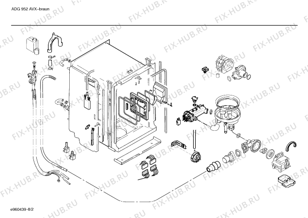 Взрыв-схема посудомоечной машины Whirlpool SR5WHA2 - Схема узла 02