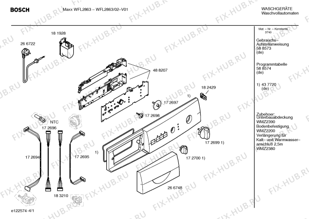 Схема №2 WFL2863 Maxx WFL2863 с изображением Панель управления для стиральной машины Bosch 00437720