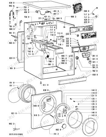 Схема №2 AWM 8166 с изображением Обшивка для стиралки Whirlpool 481245216708