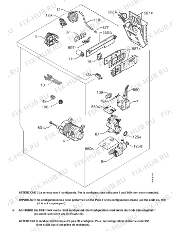 Взрыв-схема стиральной машины Husqvarna Electrolux QW1250H - Схема узла Electrical equipment 268