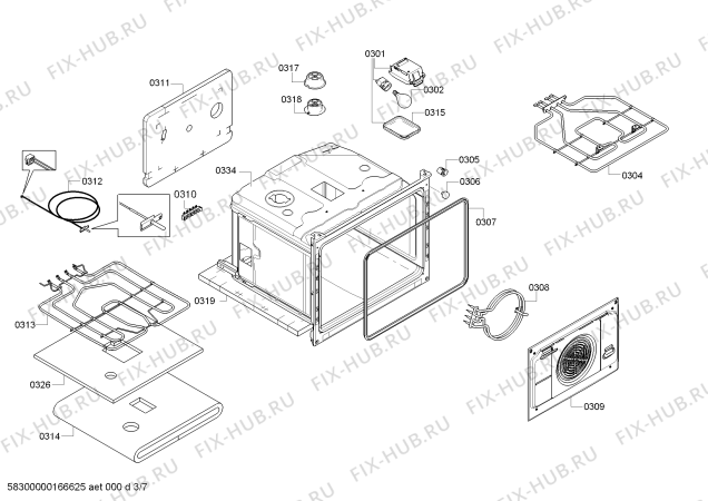 Взрыв-схема плиты (духовки) Bosch HCE854453 - Схема узла 03