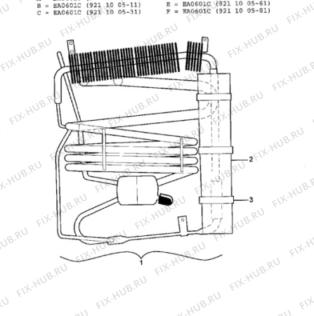 Взрыв-схема холодильника Electrolux EA0601C - Схема узла Cooling system 017